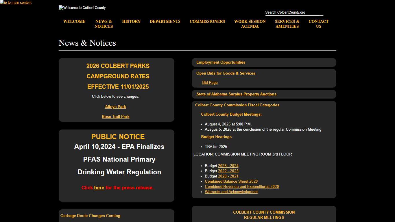 Welcome to Colbert County, AL