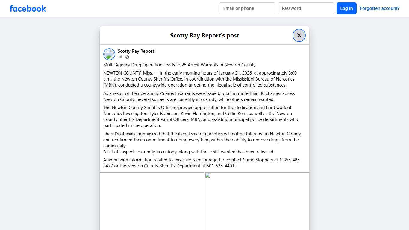 Multi-Agency Drug Operation Leads to... - Scotty Ray Report Facebook