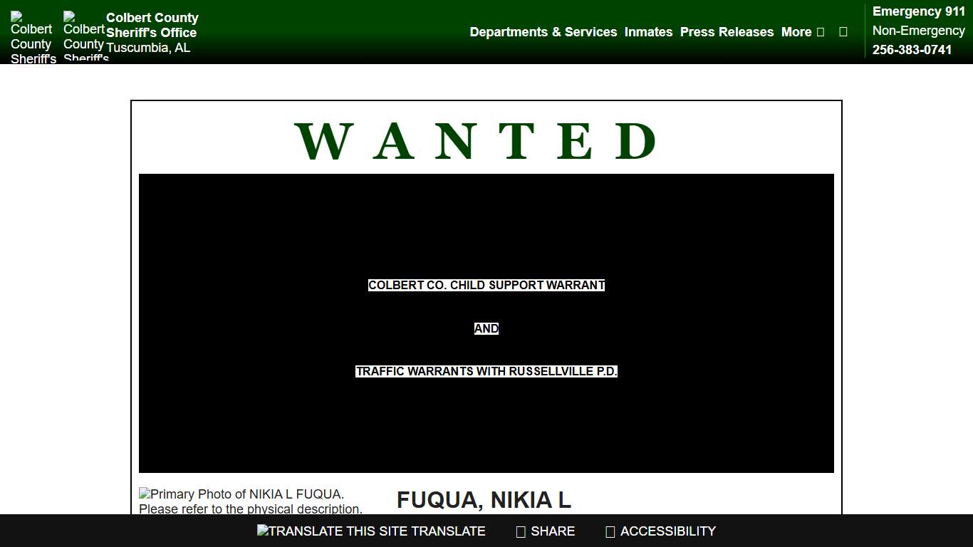 View Most Wanted - Colbert County Sheriff AL