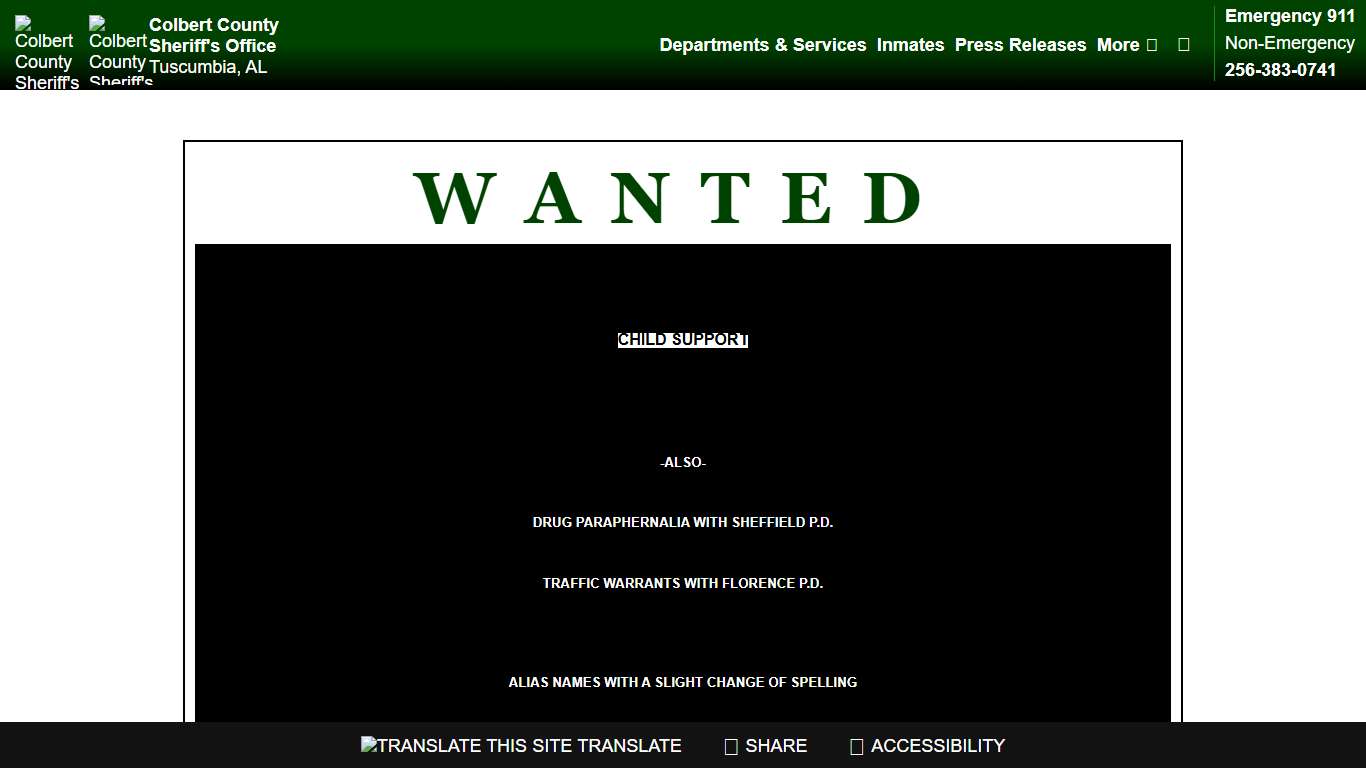 View Most Wanted - Colbert County Sheriff AL